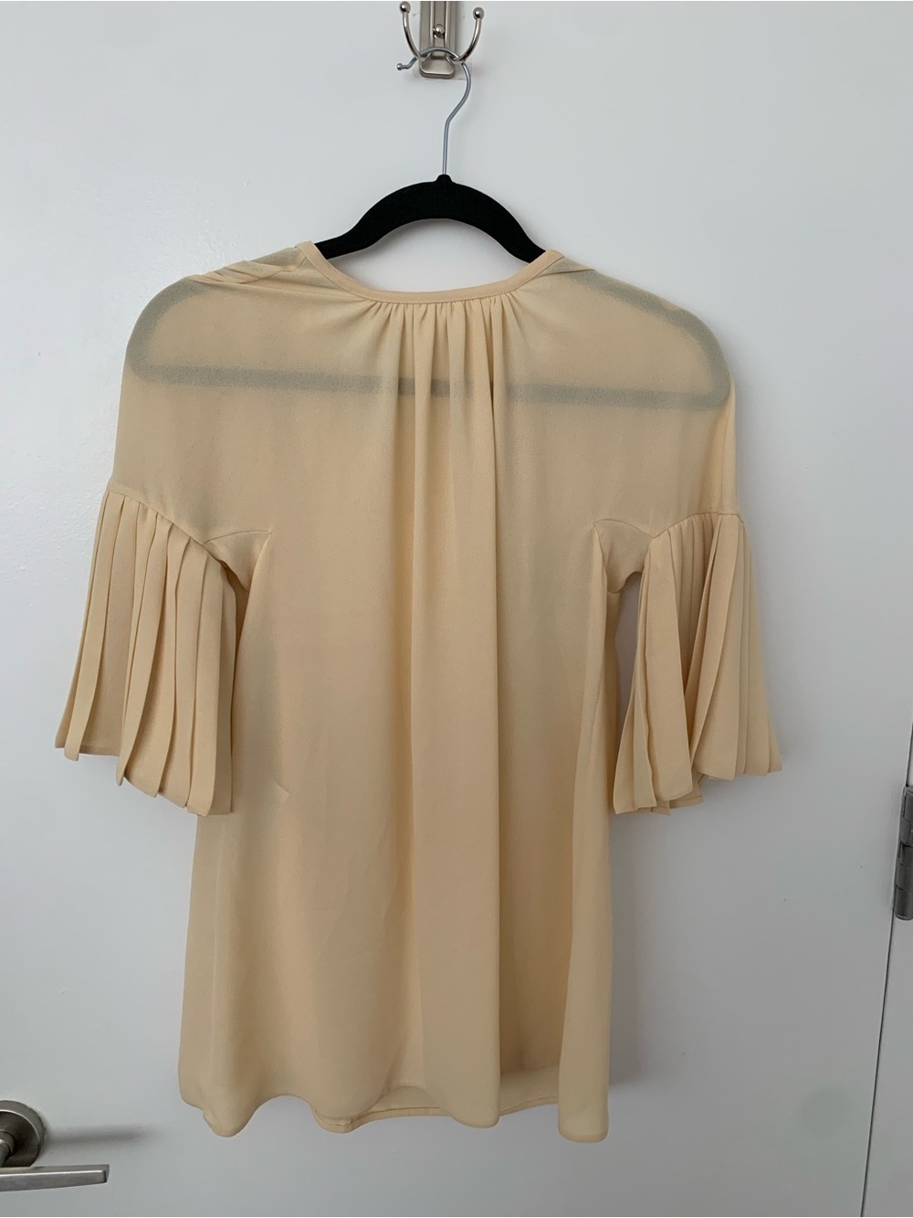 Prada Milano chiffon butter yellow blouse top NWT